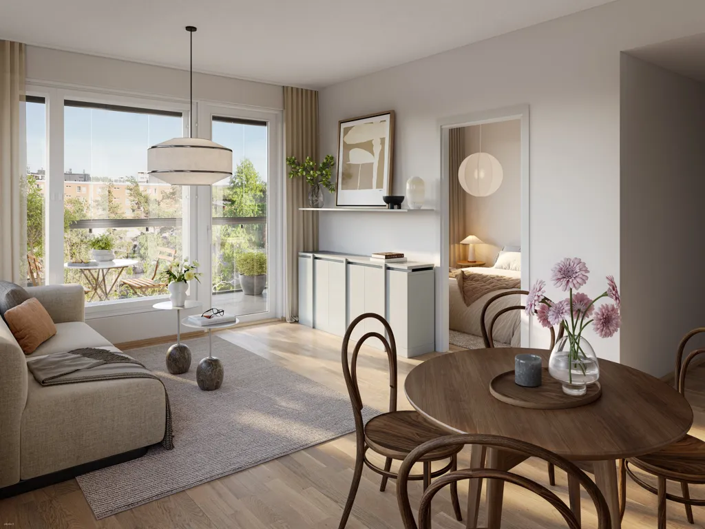 Living Room - Modern Apartment with Sea View in Helsinki