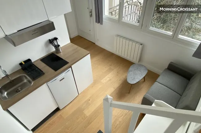 Köök - Refurbished Studio with Terrace near La Défense