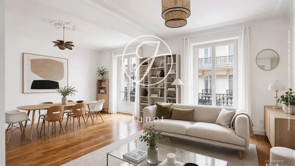 Séjour - Appartement Charmant 3/4 Pièces avec Parquet à Paris 17ème