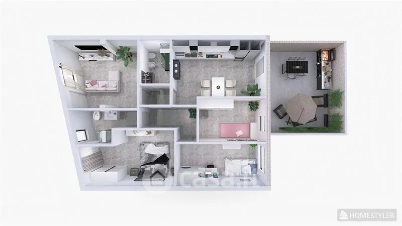 Plaan - Modernised 4-Bed Flat with Private Garden in Assemini