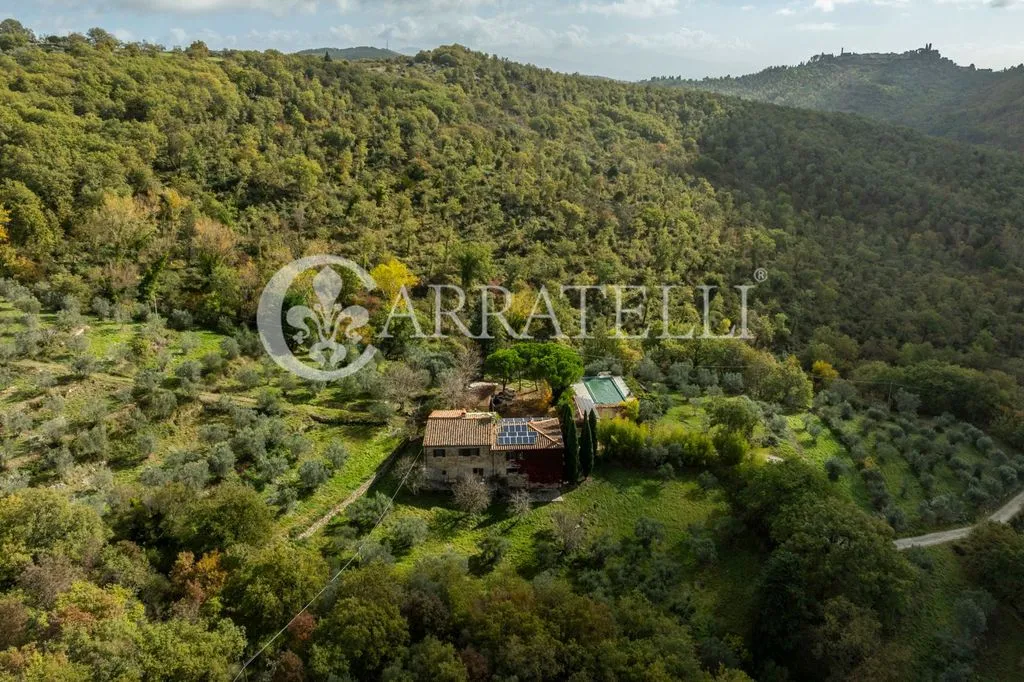 Vue aérienne - Luxury Villa with Panoramic Pool in Laterina