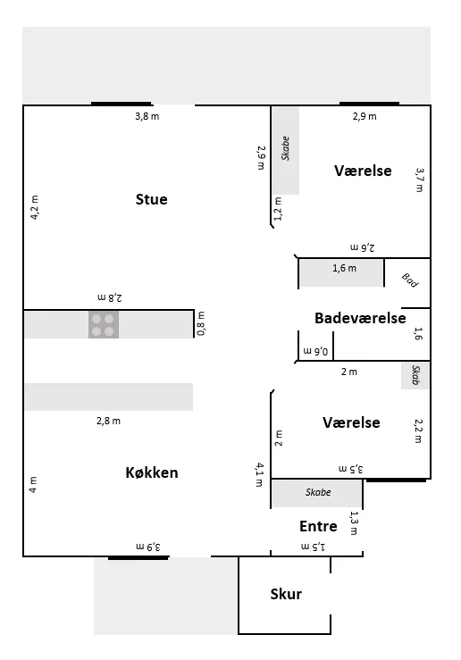 Planimetria - Three-Bedroom Terrace House in Skrillinge