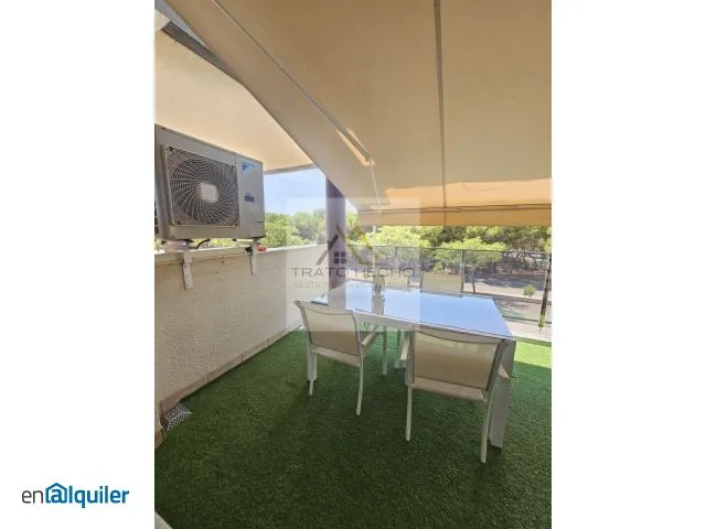 Terrace - Apartment with Pool in Canet d'en Berenguer