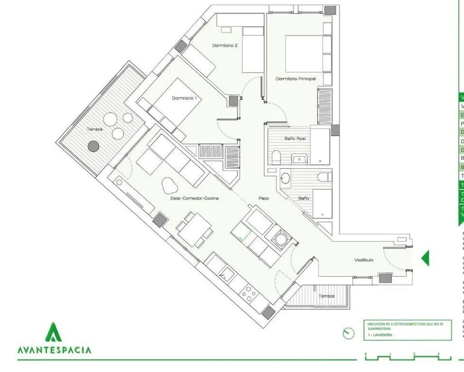 Planimetria - Apartment with East-Facing Terrace in L'Eixample