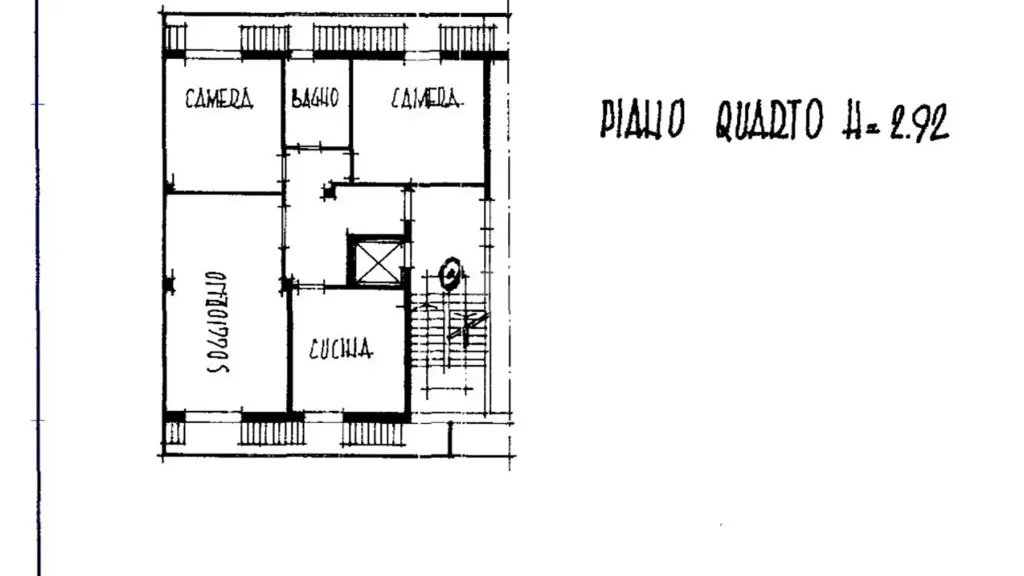 Plan - Central Trilocale with Balcony in Sasso Marconi