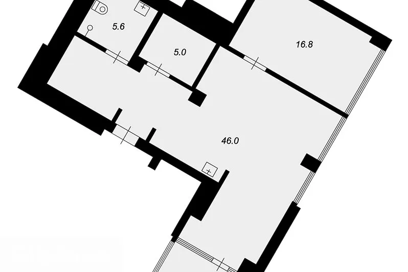 Plan - Two-Bedroom Apartment with Park View in Dzintari