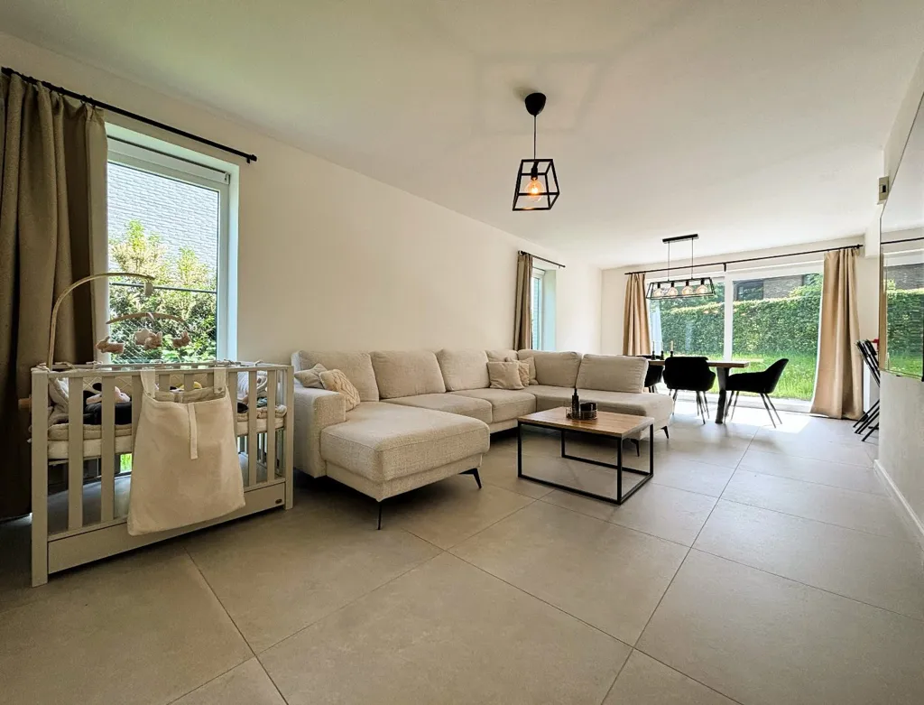 Living Room - Modern Open-Plan House with Garden in Berlare