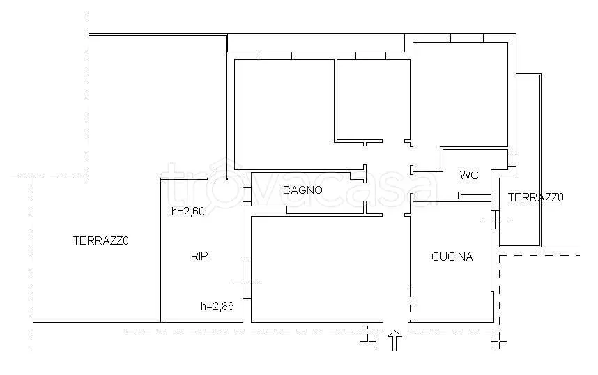 Plan - Quadruplex with Terrace in Castel del Piano