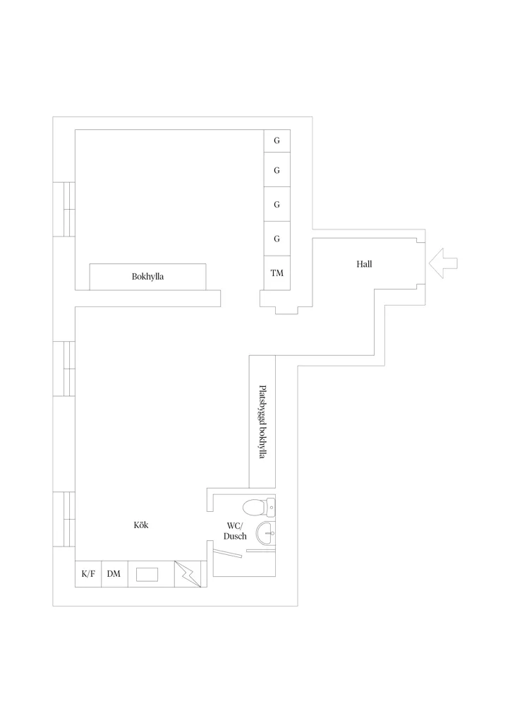 Plan - Renovated Flat with Jugend Style in Uppsala
