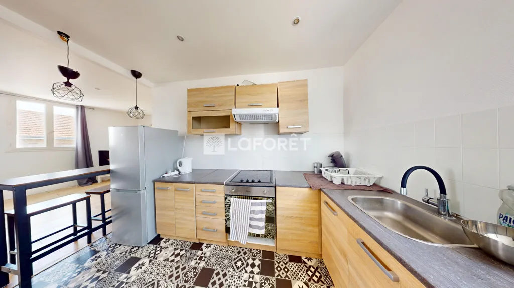 Kitchen - Duplex Apartment with Balcony in Le Havre