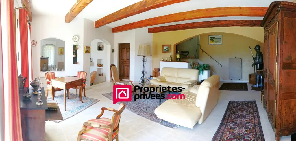 Living Room - Architectural House with Pool in La Motte
