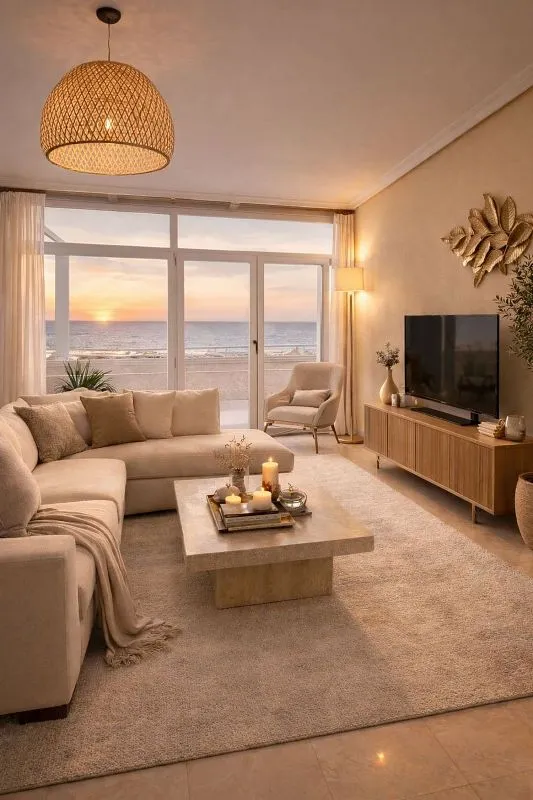 Living Room - Duplex Penthouse with Sea Views in Roquetas de Mar