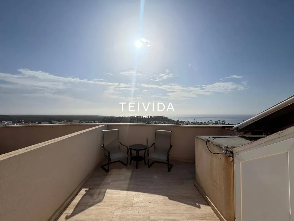 Terrace - Penthouse with Sea View in Palm-Mar