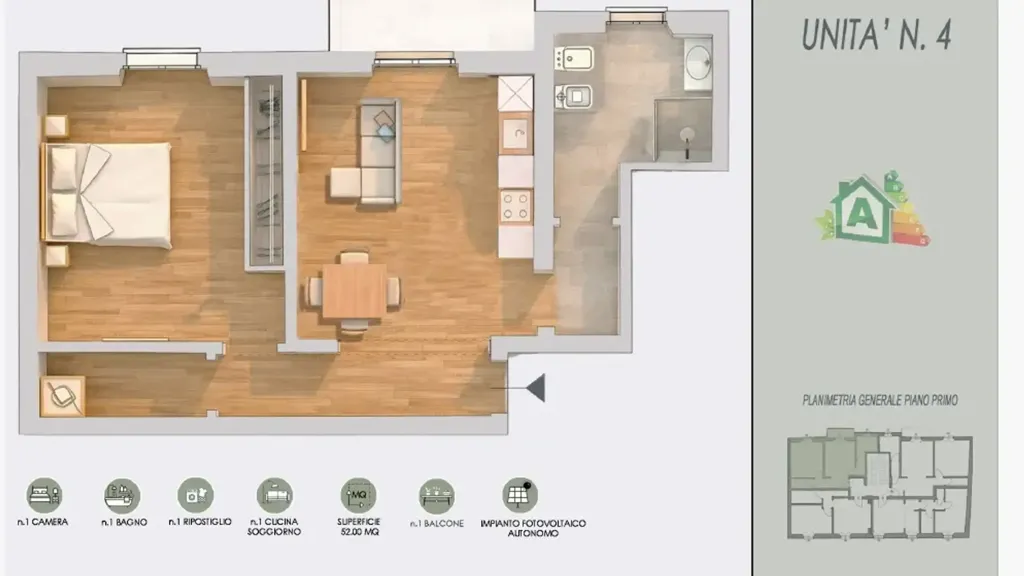 Plan - Eco-Friendly Flat with Balcony in Florence