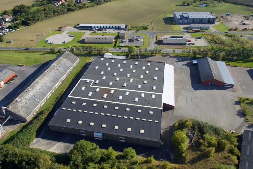 Vue aérienne - Industrial Park Units with Asfalted Ground in Rudkøbing