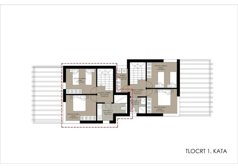 Floor Plan - Two-Bedroom Apartment with Sea View in Rtina