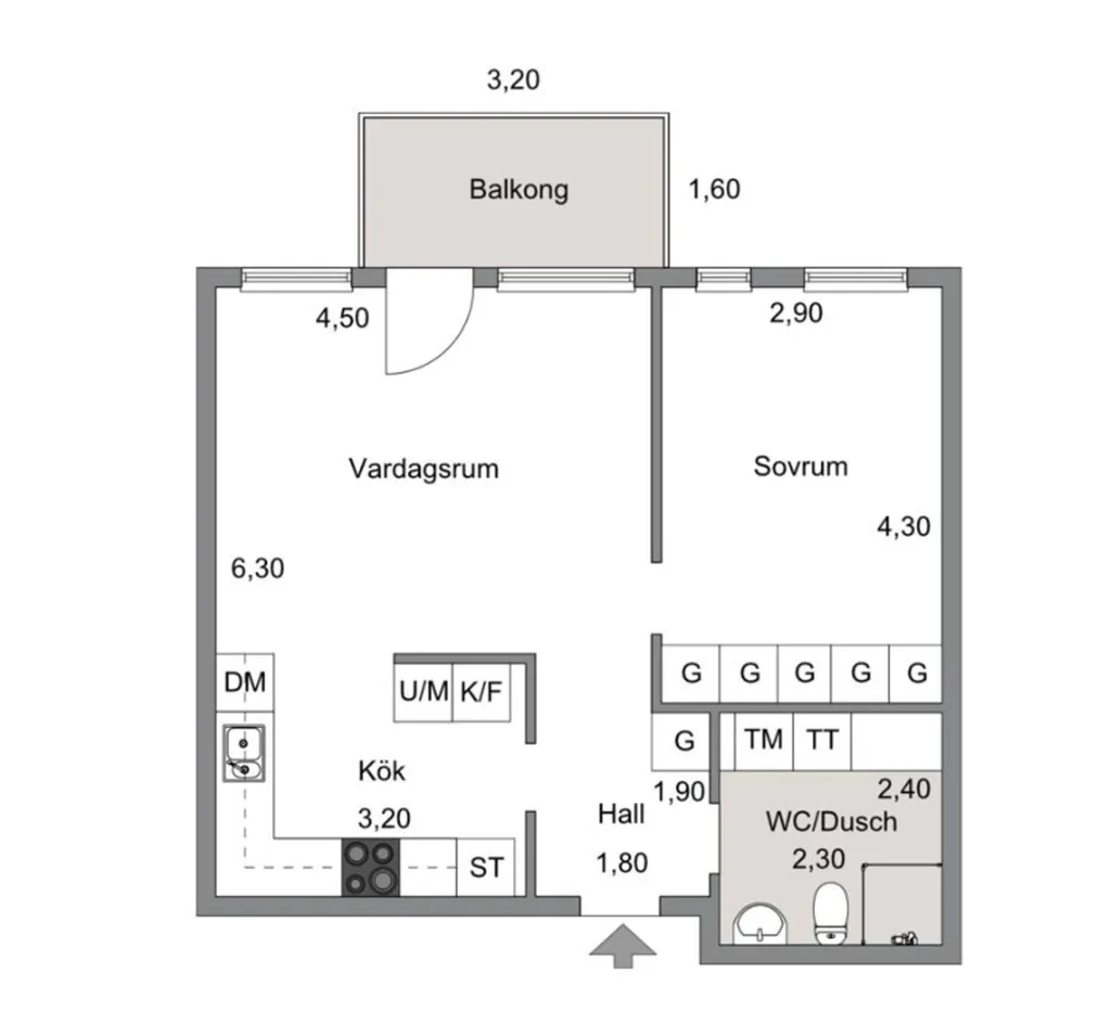 Appartement 2 pièces à Gnesta