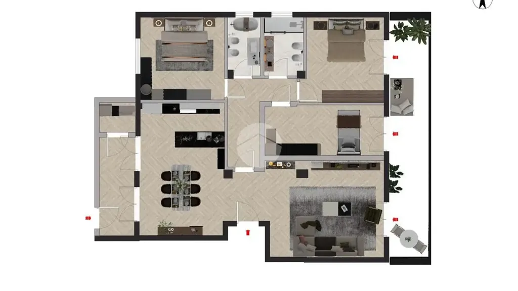 Plaan - Apartment with Panoramic View in Palermo