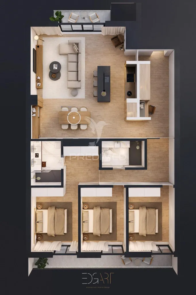 Plaan - Luxury T3 Apartment with Three Fronts in Quinta Viana