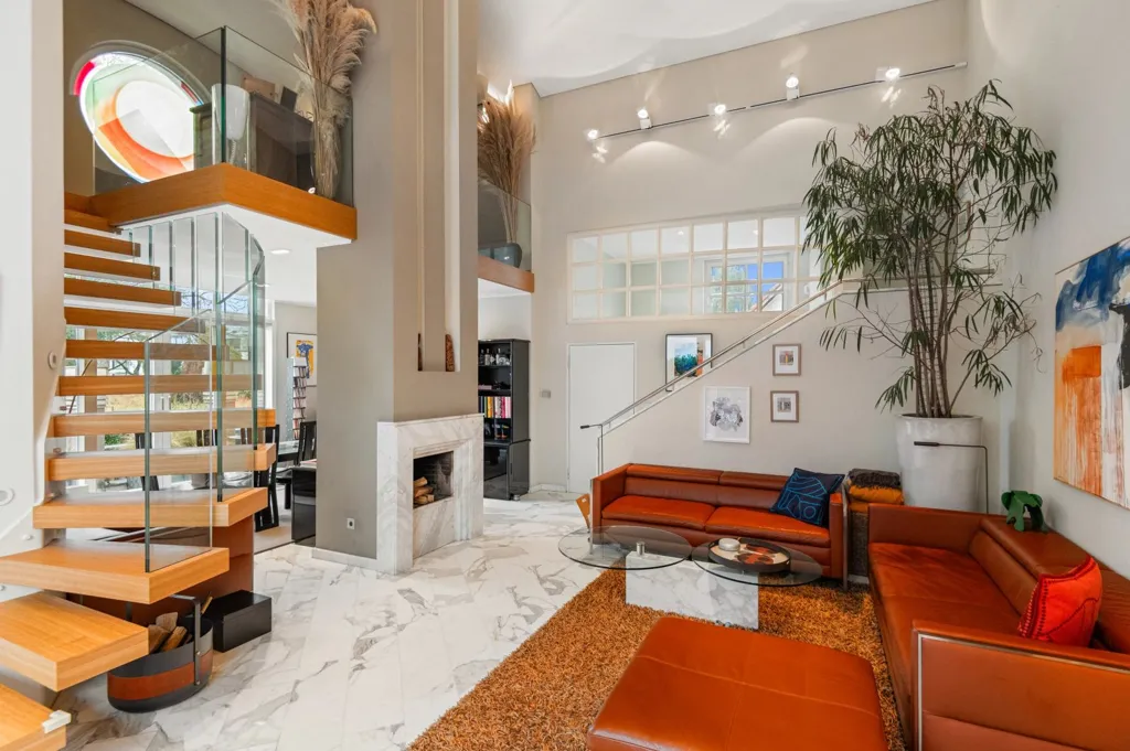 Living Room - Architectural House with High Ceilings in Bereldange