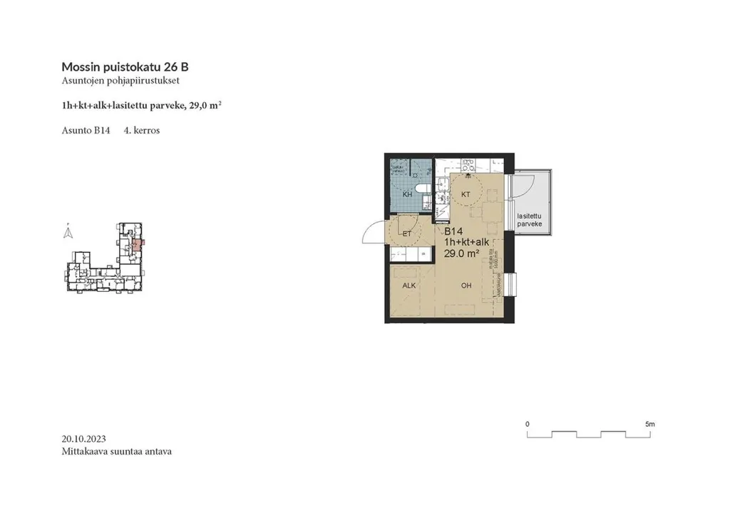 Plaan - Modern Studio with Balcony in Lamminrakka