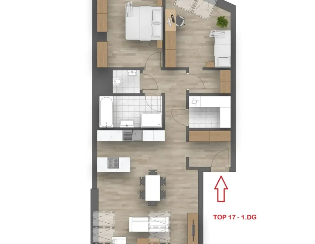 Planimetria - Modern Apartment with Terrace in Stockerau