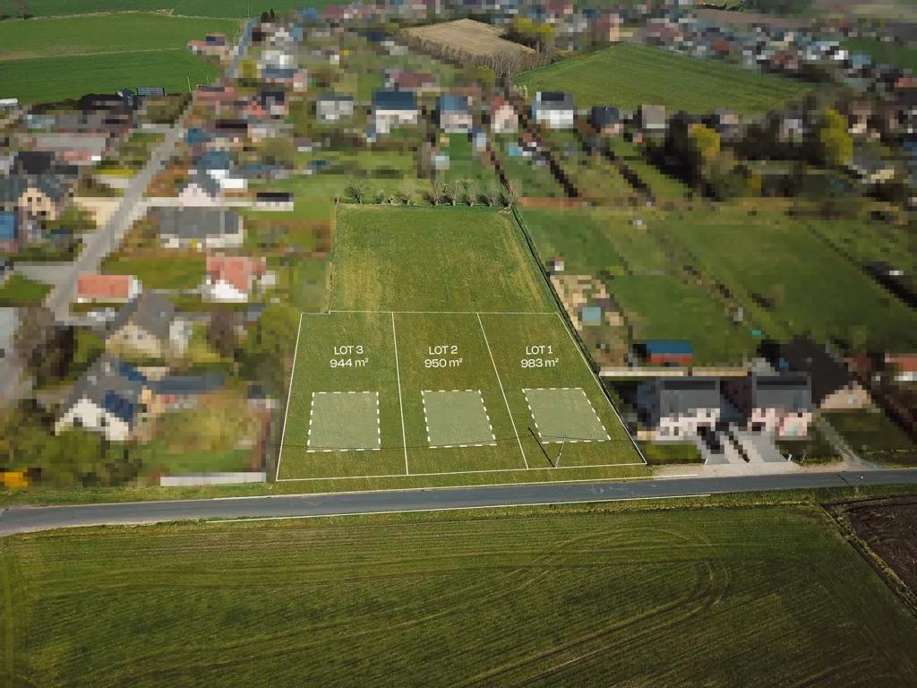 Vue aérienne - Terrain à Bâtir avec Vue sur les Champs à Aalter