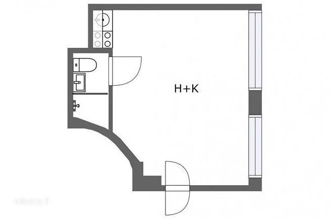 Plan - Fully Renovated Studio in Jyväskylä Centre