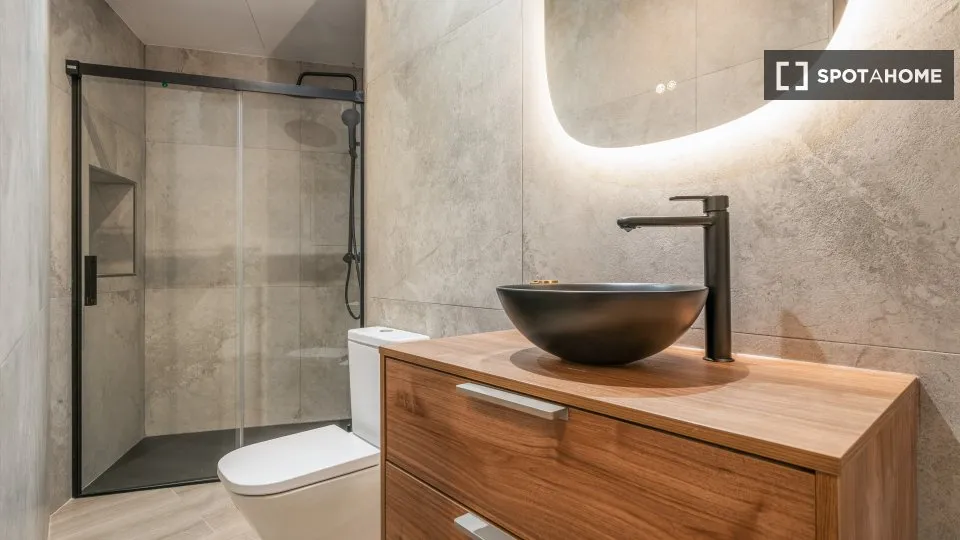Salles de bain - 1-Bedroom Apartment in Embajadores, Madrid