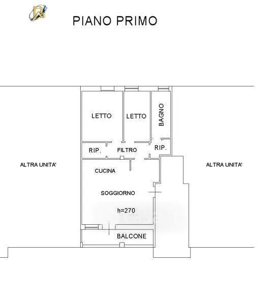 Plaan - Trilocale with Balcony in Mantua
