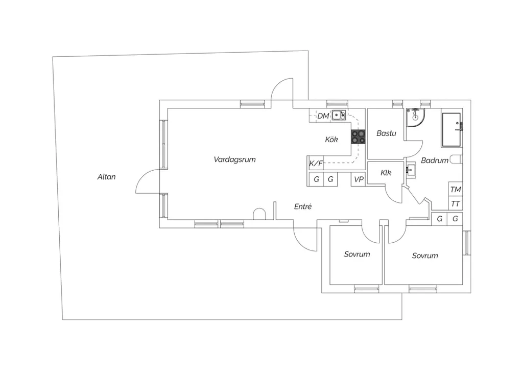 Plaan - 1-Plan Villa with Garden near Vänern