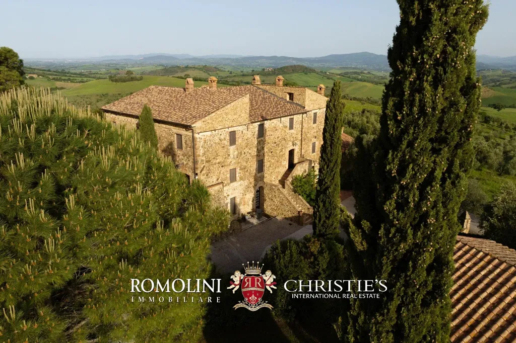 Vue aérienne - 17th-Century Villa with Pool in Maremma, Tuscany