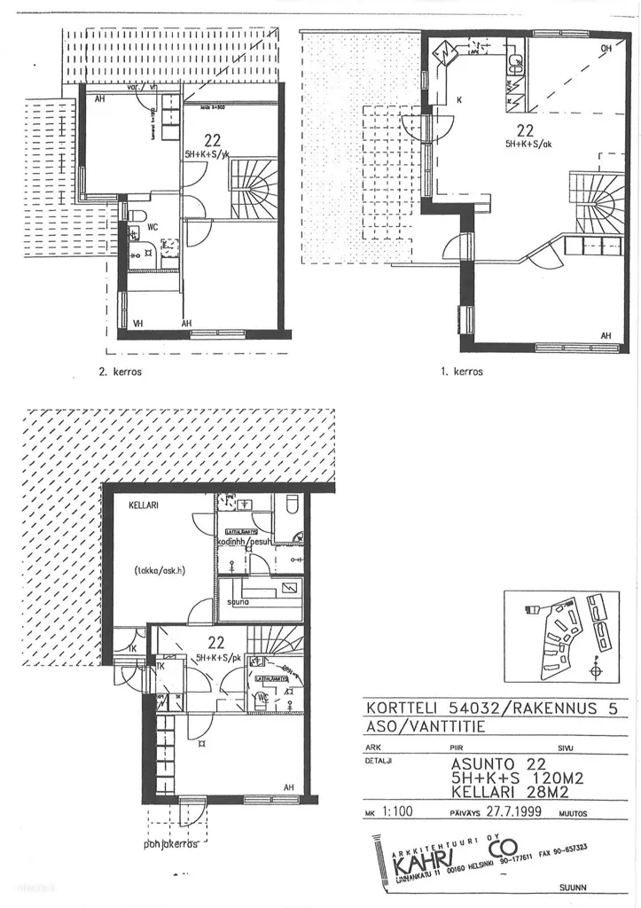 Floor Plan - Five-Bedroom Apartment with Sauna in Vuosaari