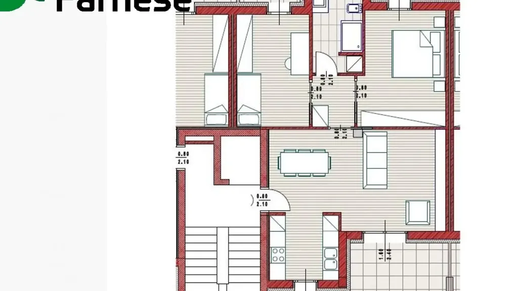 Plan - New Triplex with Terrace in Piacenza