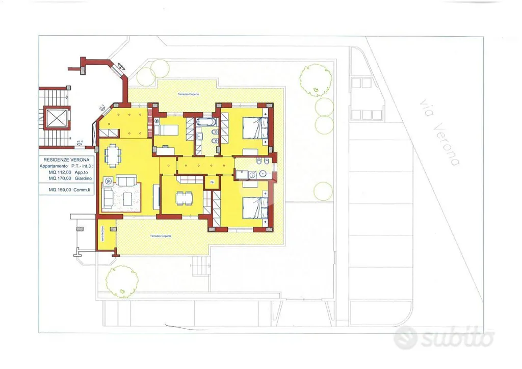 Plaan - Apartment with Garden in Viterbo