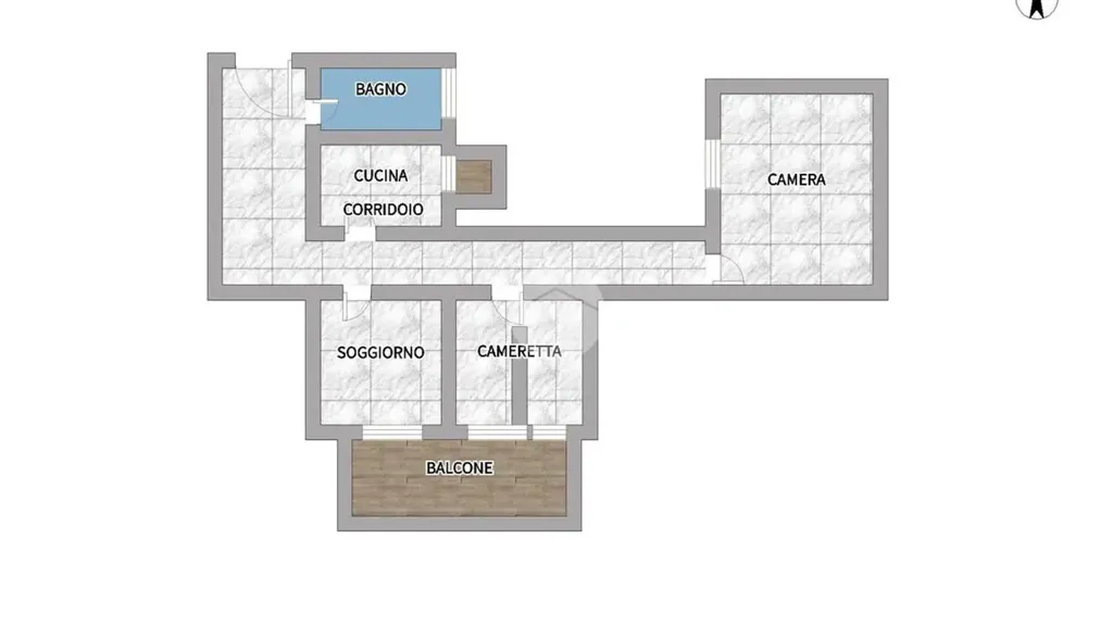 Planimetria - Apartment with Balcony in Palermo