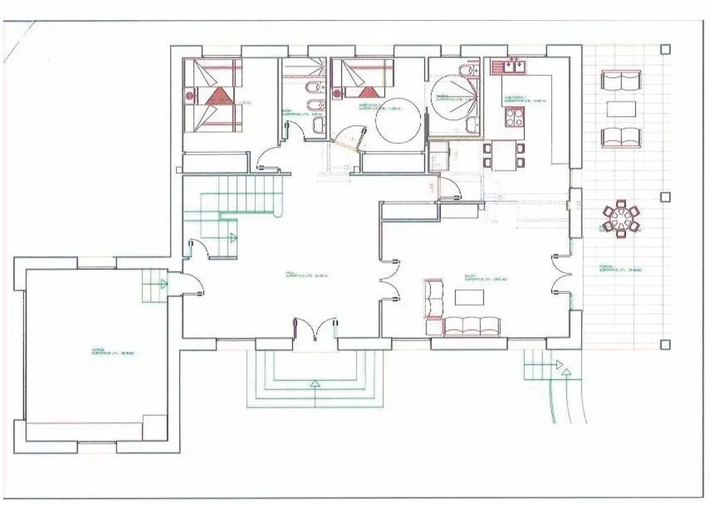 Plano - Casa independiente con piscina en Puntiró, Palma