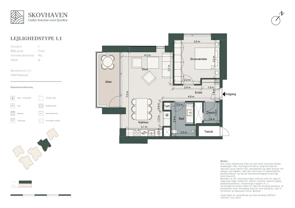 Plan - Appartement 2 pièces à Hadsund