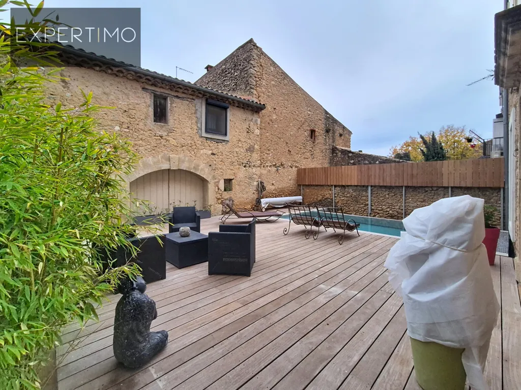 Terrass - Rustic Village House with Pool in Puisserguier