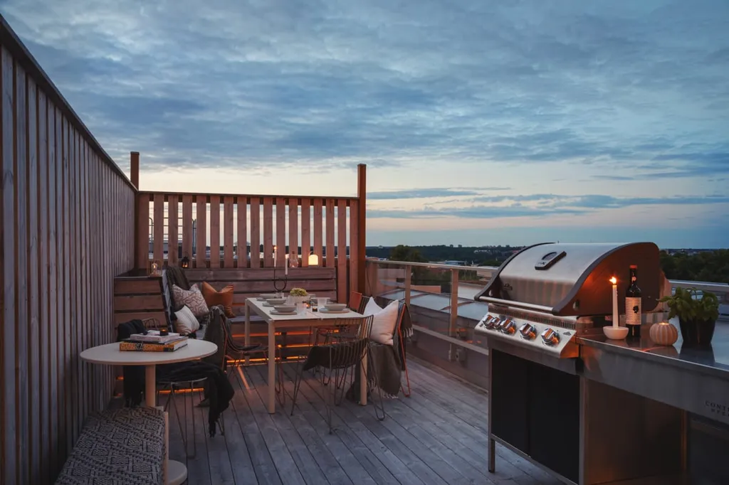 Terrasse - Apartment with Balcony and Garden View in Malmö