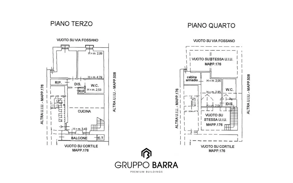 Plan - Quadruplex with Balcony in Cuneo Centre