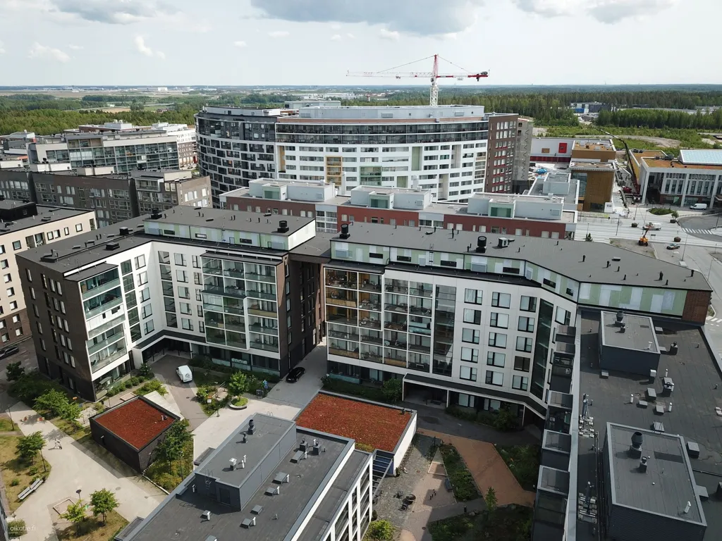 Õhuvaade - Modern Studio with Balcony in Kivistö