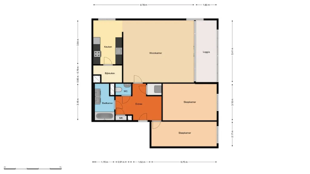 Plan - Portiekflat with Balcony in Lloydkwartier