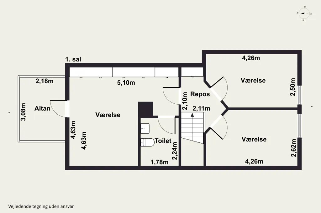 Floor Plan - 1912 Villa with Water View in Kalundborg