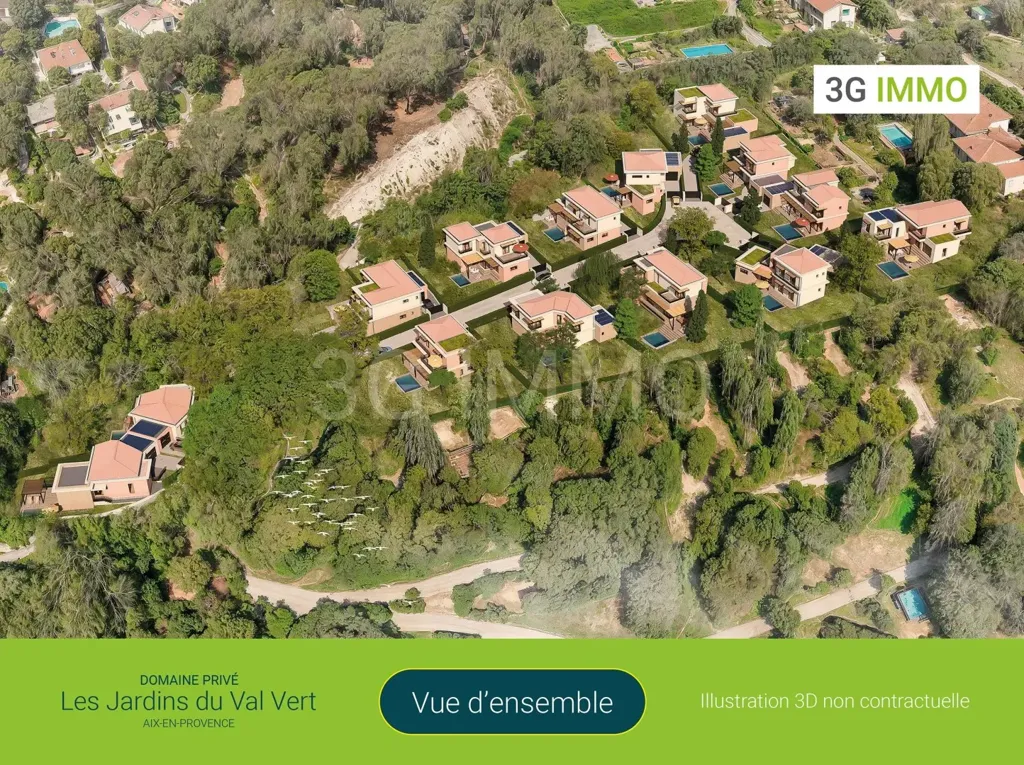 Vue aérienne - Villa Bioclimatique avec Piscine au Val Saint André, Aix-en-Provence