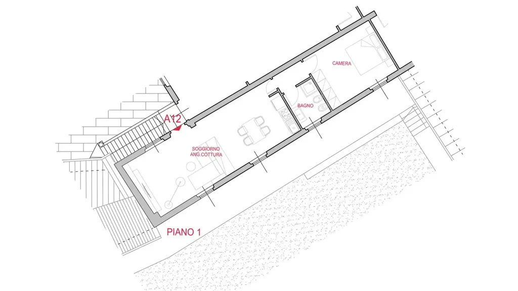 Plan - Panoramic Bilocale with Garden View in Scandicci