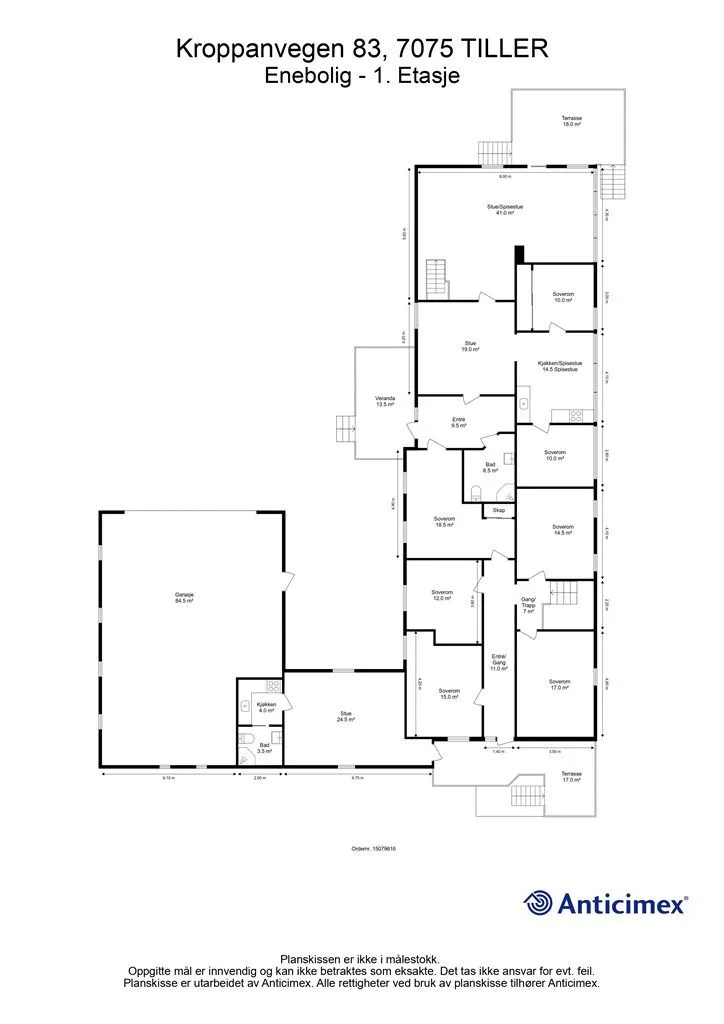 Plan - Detached House with 4 Terraces in Trondheim