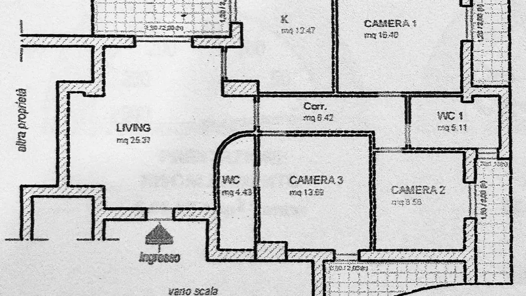 Plan - Modern Apartment with Terrace in Cosenza