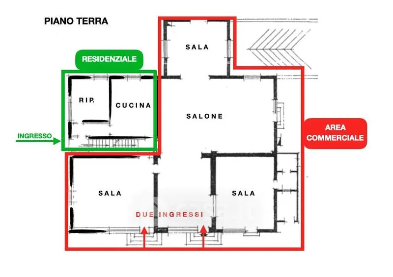 Plan - Villa with Commercial Space in Martignacco