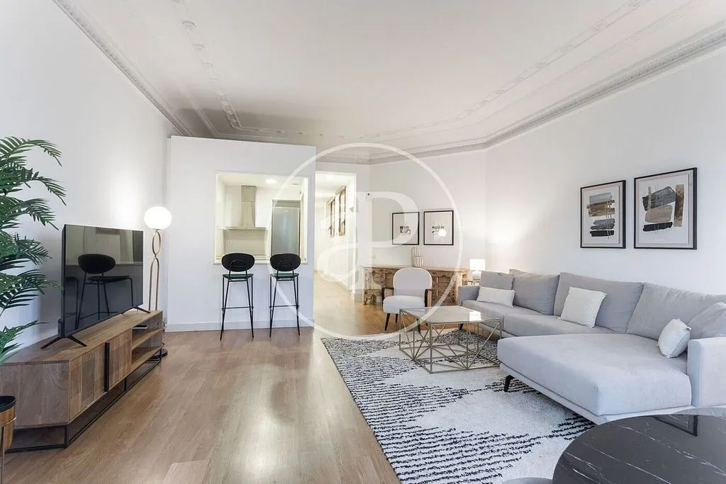 Séjour - Modernist Flat with Balcony in La Dreta de l'Eixample